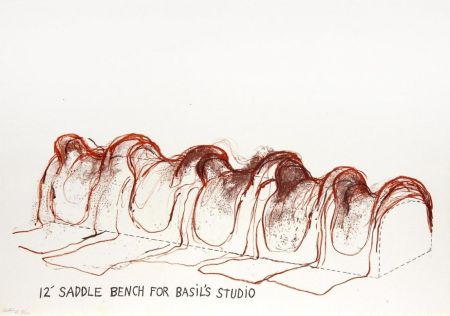 Lithographie Dine - 12' Saddle Bench for Basil's Studio