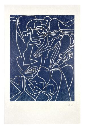 Gravure Sur Bois Müller - 13 FOIS ELLE ET MOI - MÊLÉE
