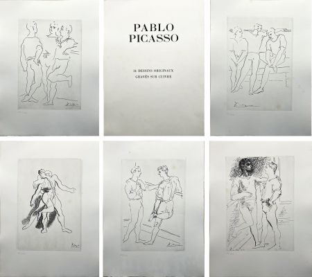 Gravure Picasso - 14 DESSINS DE PICASSO (Grâce et Mouvement) gravés sur cuivre (1943).‎