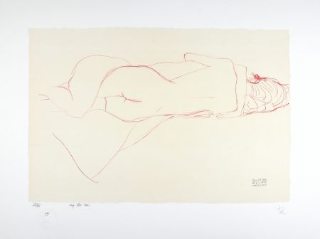 Lithographie Klimt - 1. Etude pour le serpent d'eau / Study for Water Snakes | Deux femmes enlacées / Two women embracing, 1905