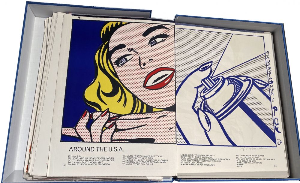 Livre Illustré Lichtenstein - 1¢ LIFE (One Cent Life) by Walasse Ting. 1/100 de luxe signé par les artistes (1964).