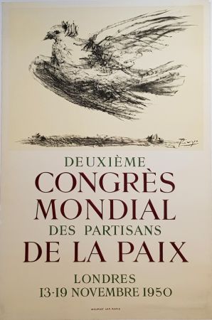 Lithographie Picasso - 2e Congres Mondial des Partisans de la Paix