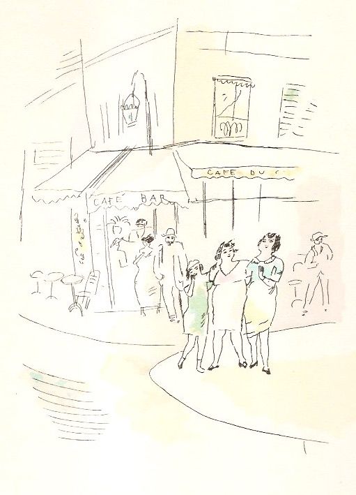 Livre Illustré Pascin - 3 petites filles dans la rue.  Dessins en couleurs de Pascin