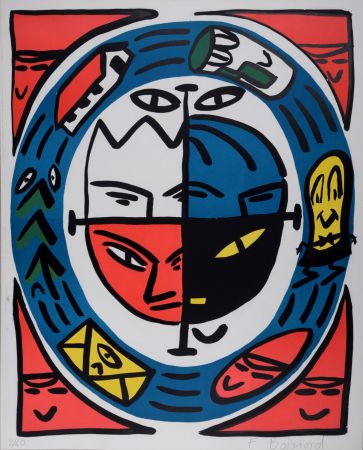 Lithographie Boisrond - 4 faces, 1984 - Hand-signed