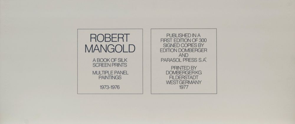 Sérigraphie Mangold - A book of silkscreen prints