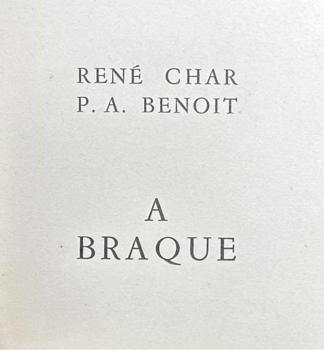Livre Illustré Braque - A BRAQUE