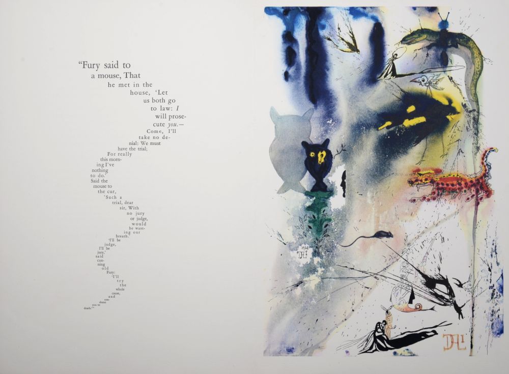 Héliogravure Dali - A caucus race and a long tale, Alice's Adventures in Wonderland, 1969