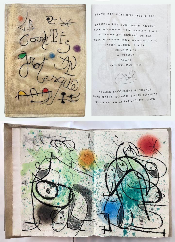 Livre Illustré Miró - A. de Monluc, ILIAZD et MIRÓ : LE COURTISAN GROTESQUE, avec 15 gravures originales (1974)