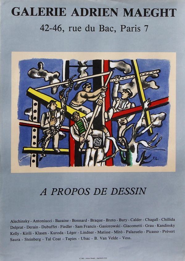 Lithographie Léger (After) - A propos de Dessins  Les Constructeurs