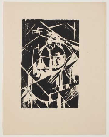 Gravure Sur Bois Schwitters - Abstract Composition