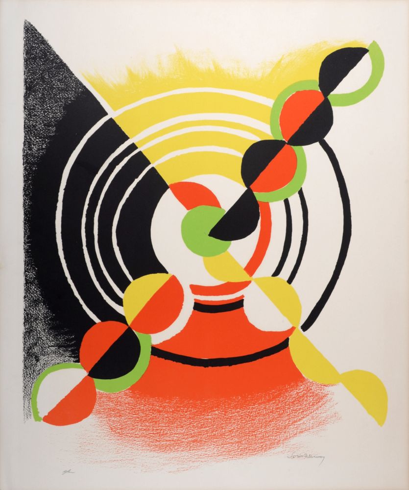 Lithographie Delaunay - Abstract Composition, c. 1969 - Hand-signed