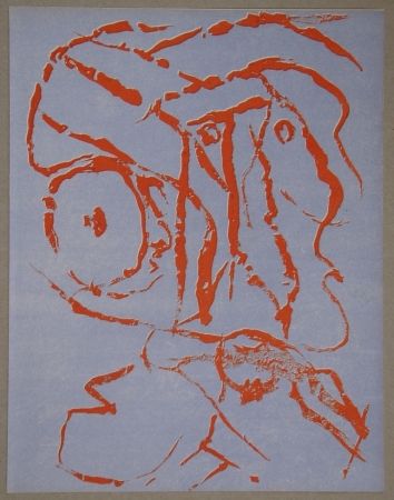 Lithographie Alechinsky - Abstract head