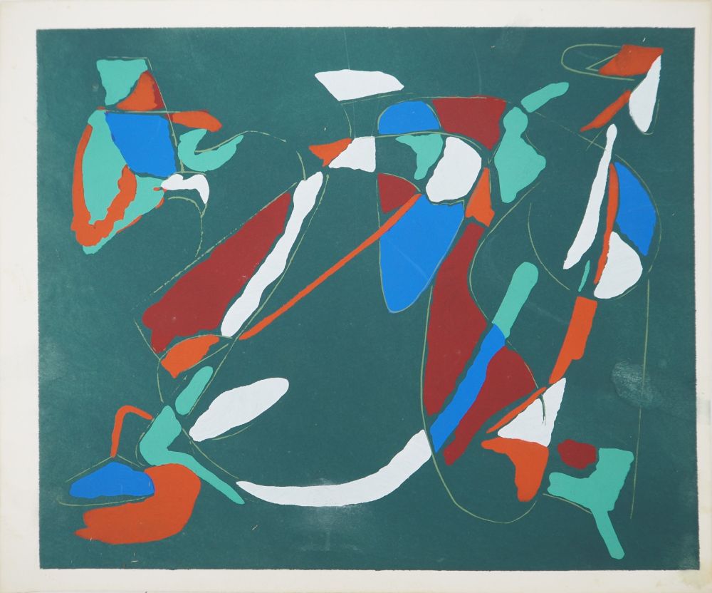 Lithographie Lanskoy - Abstraction sur le vert