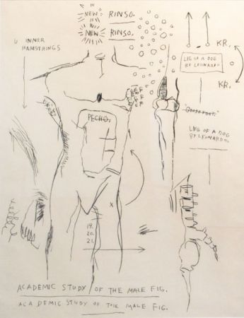 Sérigraphie Basquiat - Academic Study of the Male Figure