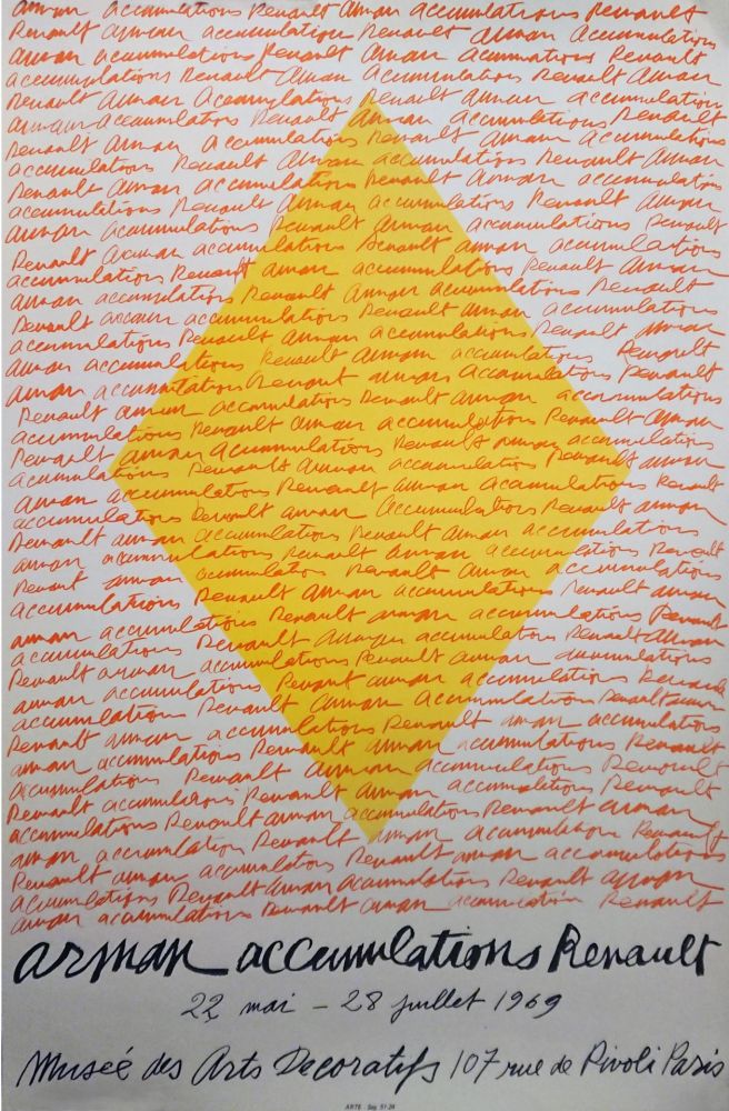 Lithographie Arman - '' Accumulations RENAULT ''