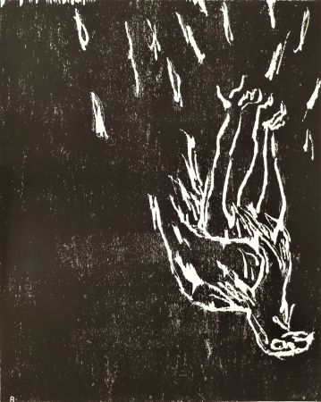 Gravure Sur Bois Baselitz - Adler (Eagle)