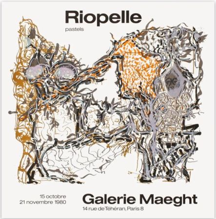 Affiche Riopelle - AFFICHE EN LITHOGRAPHIE pour l'exposition 