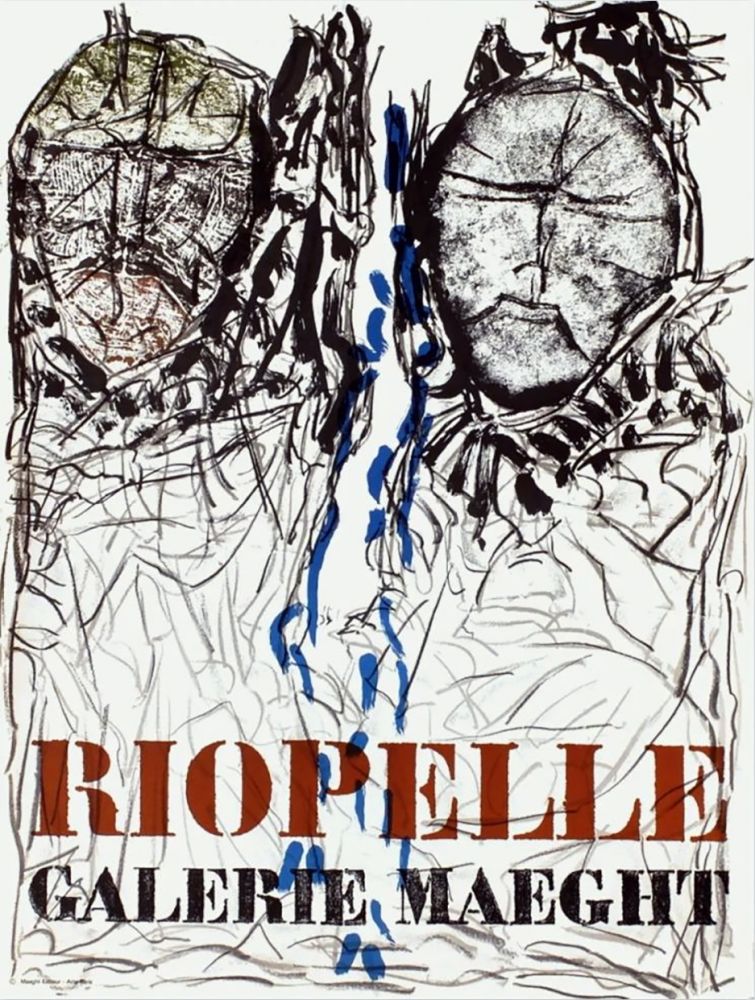 Affiche Riopelle - AFFICHE EN LITHOGRAPHIE pour l'exposition à la Galerie Maeght en 1974