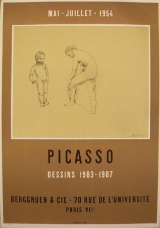 Affiche Picasso - Affiche exposition dessins 1903-1907 galerie Berggruen