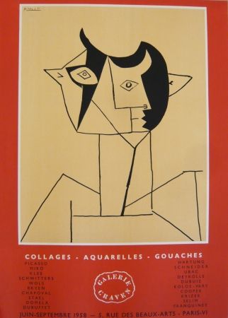 Affiche Picasso - Affiche exposition galerie Graven