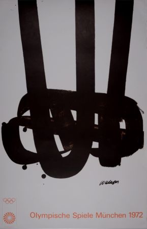 Lithographie Soulages - Affiche JO Mourlot