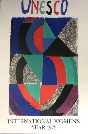 Lithographie Delaunay - Affiche Journée internationale de la femme 1975