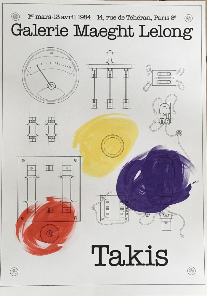 Lithographie Takis - Affiche lithographique d'exposition