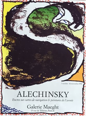 Lithographie Alechinsky - Affiche lithographique d'exposition
