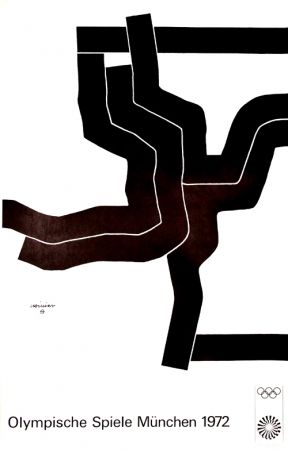 Lithographie Chillida - Affiche Originale Jeux Olympiques Munich 1972