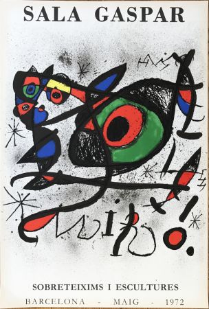 Lithographie Miró - Affiche pour l’ exposition “Sobreteixims i escultures”. Sala Gaspar, Barcelona.