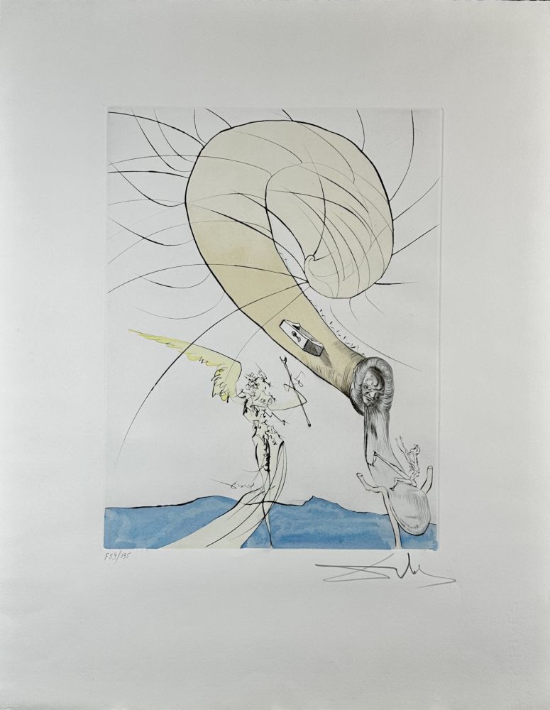 Gravure Dali - After 50 Years of Surrealism Freud with Snail-Head