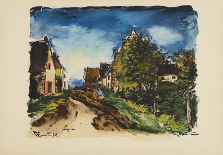 Lithographie Vlaminck -  (After) Paysage d'Île-de-France, 1959