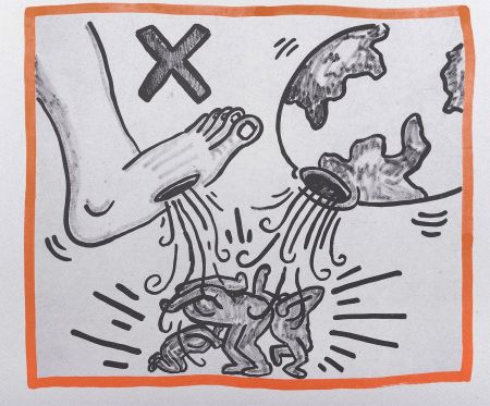 Lithographie Haring - Against all Odds, 1990