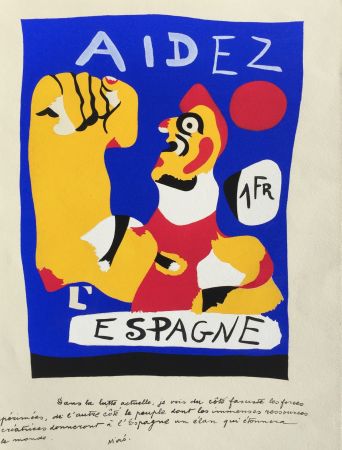 Pochoir Miró - Aidez L’Espagne (D. 17)