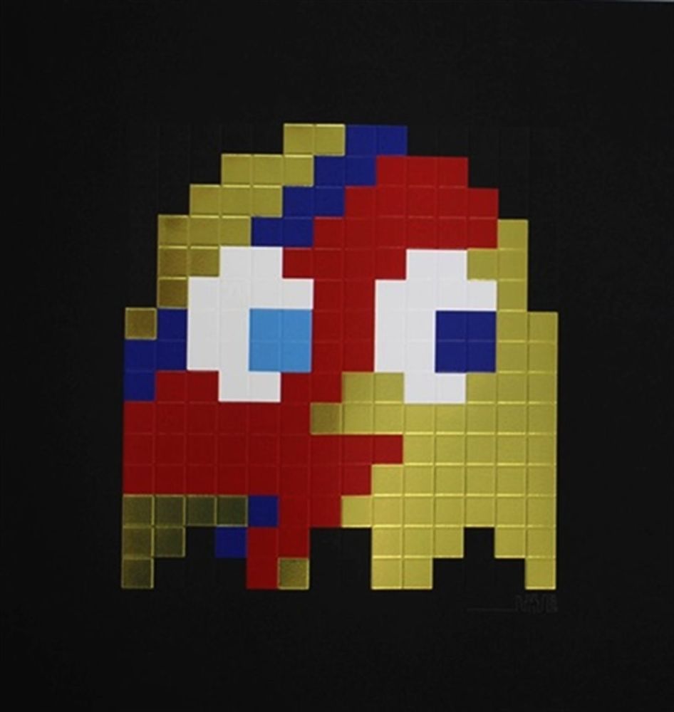 Sérigraphie Invader - Aladdin Sane VIP (Gold)