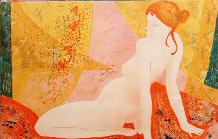 Lithographie Bonnefoit - Alain Bonnefoit - Nude, Chromolithograph on Arches paper, Hand signed, cca 70-80's