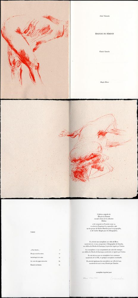Livre Illustré Garache - Alain Veinstein. ÉBAUCHE DU FÉMININ. Maeght 1981