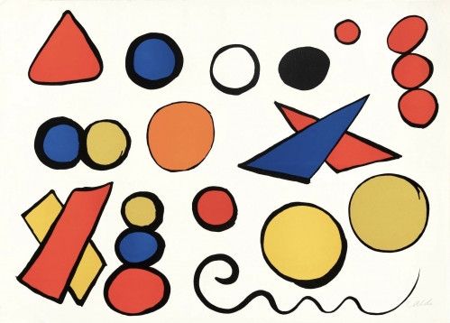 Lithographie Calder - Alphabet Et Serpent