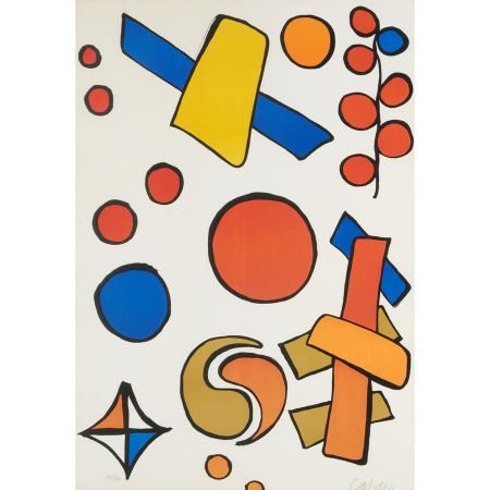 Lithographie Calder - Alphabet Surtout O