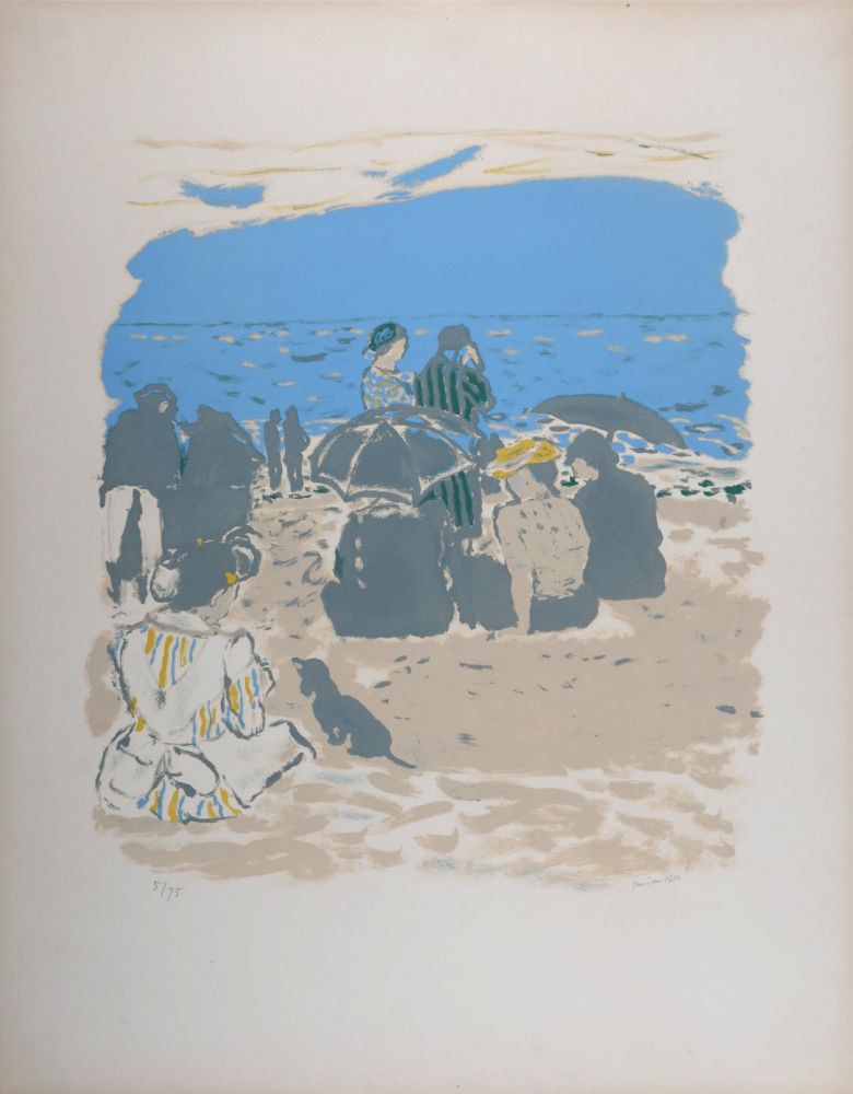 Lithographie Brianchon - Am Strand, c. 1955 -  Hand-signed!