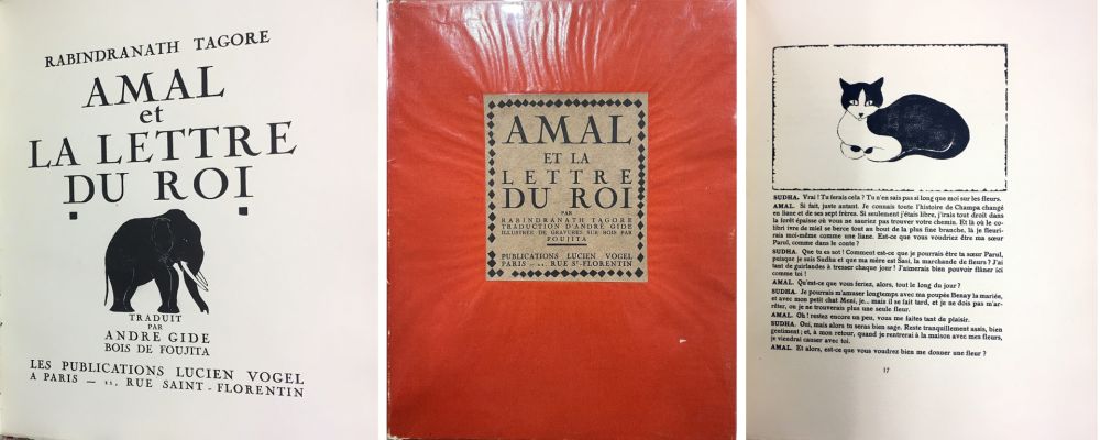 Livre Illustré Foujita - AMAL OU LA LETTRE DU ROI. Gravures sur bois originales (1922)