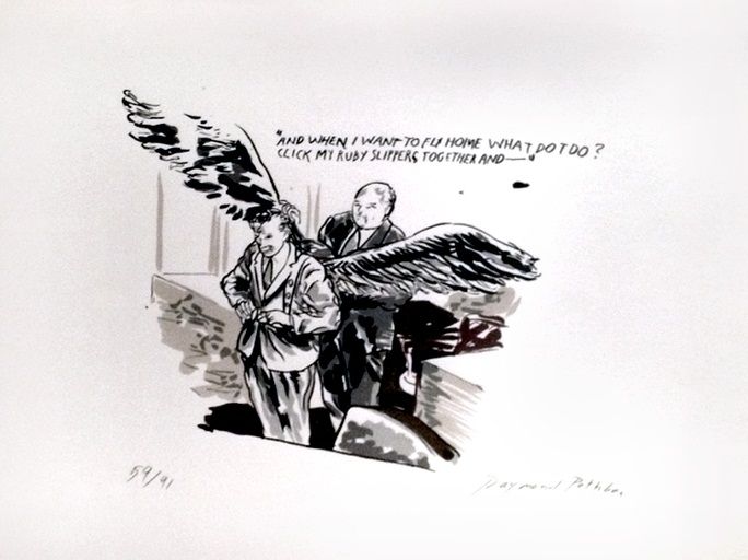 Sérigraphie Pettibon - And When I Want to Fly Home What Do I Do