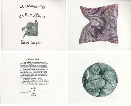 Livre Illustré Bury - André MARTEL : LA GÉOMÉTRILLE DÉ RAMOLLISSES. Textures paralloïdes d'André Martel vec dé mollimages de Pol Bury (1975)