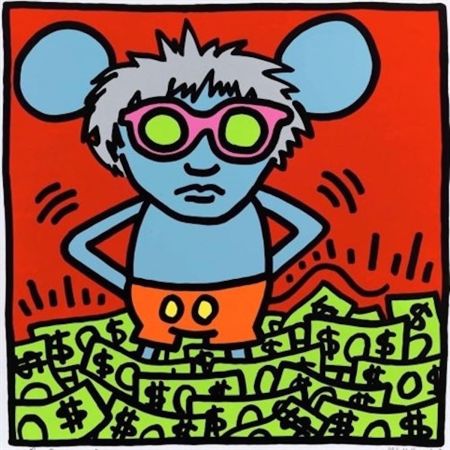 Sérigraphie Warhol -  Andy Mouse (Dollar Bills)