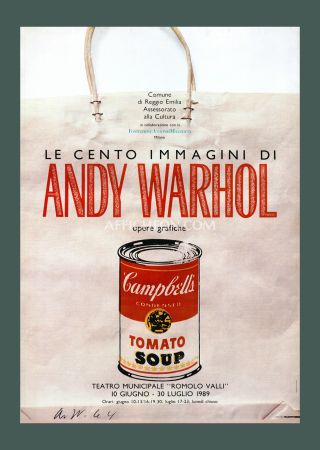 Lithographie Warhol - Andy Warhol: 'Campbell's Soup Can on a Shopping Bag' 1989 Offset-lithograph