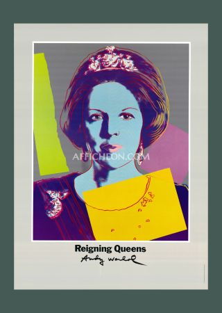 Lithographie Warhol - Andy Warhol: 'Reigning Queens (Beatrix)' 1986 Offset-lithograph