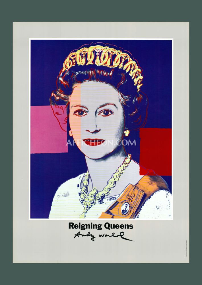 Lithographie Warhol - Andy Warhol: 'Reigning Queens (Elizabeth II)' 1986 Offset-lithograph