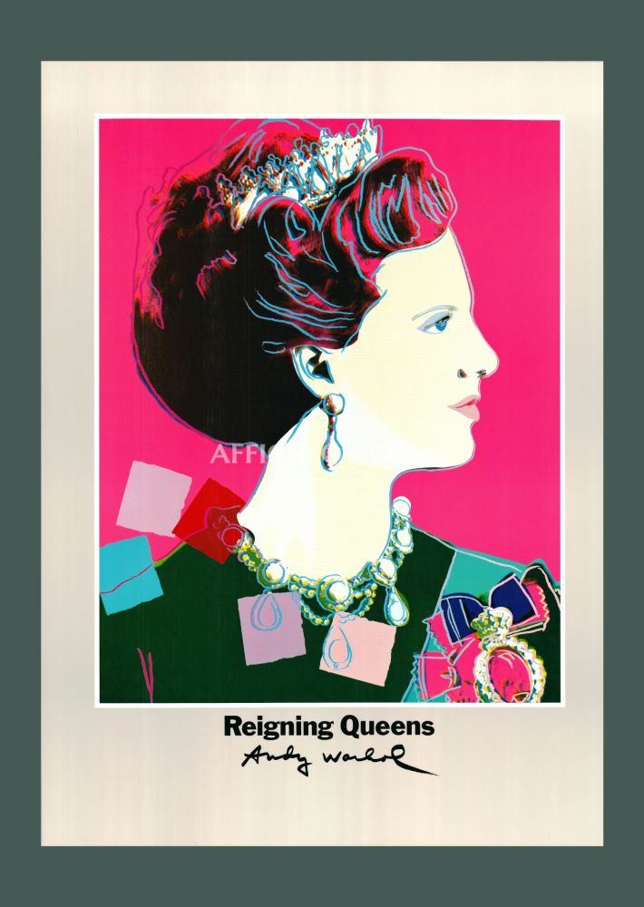 Lithographie Warhol - Andy Warhol: 'Reigning Queens (Margrethe II)' 1986 Offset-lithograph