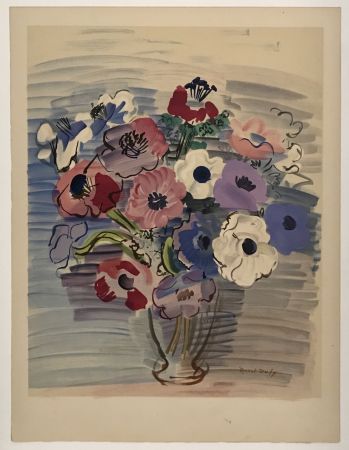Lithographie Dufy - Anemones