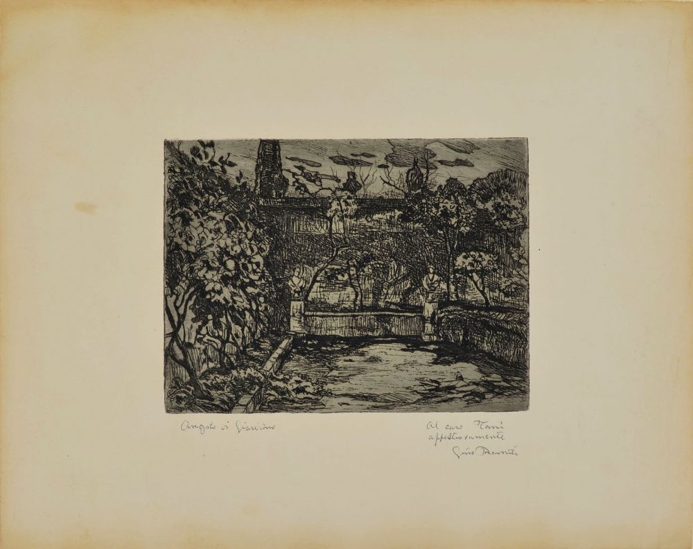 Eau-Forte Romiti - ANGOLO DI GIARDINO